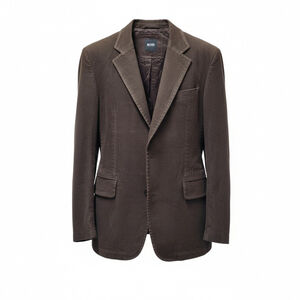 Hugo Boss Men's 2-Button Side-Vent Brown Viscose Acetate Blend Blazer Size 42R